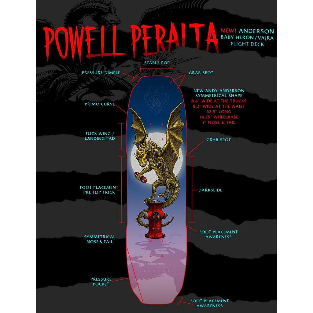 Powell Peralta Flight Pro Andy Anderson 302 Hydrant Deck 8.4