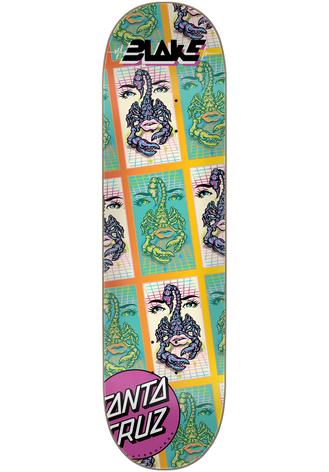 Santa Cruz Johnson Danger tile everslick 8.375" skateboard deck turquoise / white