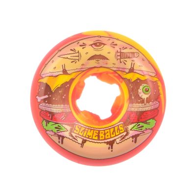 Santa Cruz 56mm Jeremy Fish Burger Speed Balls 99A skateboardwielen red yellow