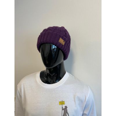 Spacecraft Cable Cuff Beanie purple