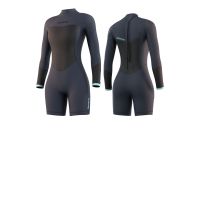 Mystic Dames Brand 3-2 back-zip longarm shorty wetsuit night blue