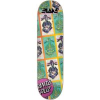 Santa Cruz Johnson Danger tile everslick 8.375" skateboard deck turquoise - white