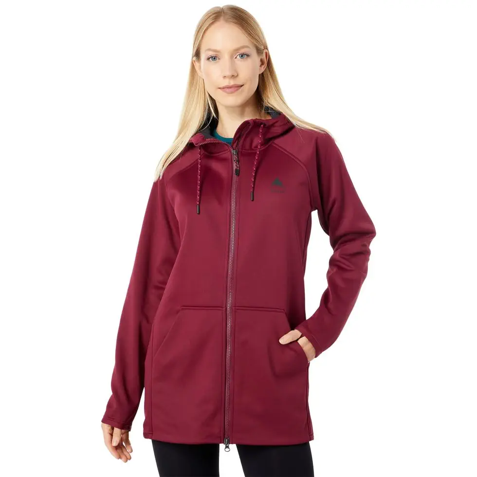 Burton Crown Weatherproof women's zip hoodie mulled berry