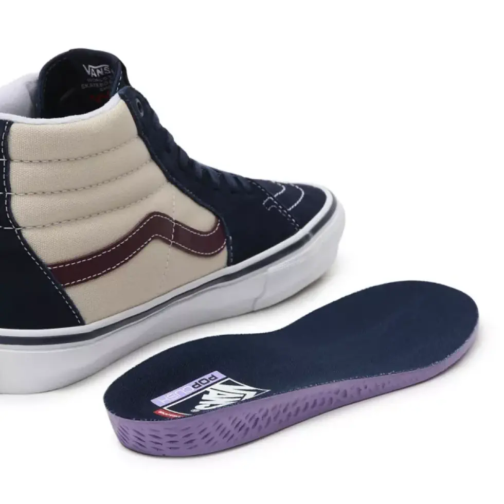 Vans Skate Sk8 Hi schoenen dress blue - beige