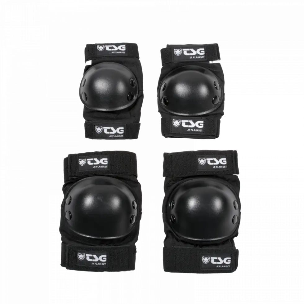 TSG Junior Plain Set skateboard protectors black