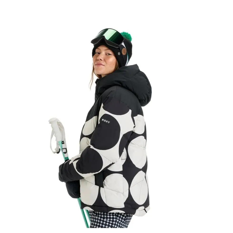 Roxy Relofted Puffy Jacket True Black Big Dots