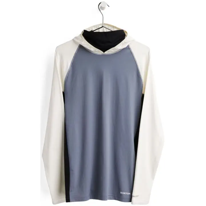 Burton Midweight X baselayer longneck hoodie stout white - folkstone gray