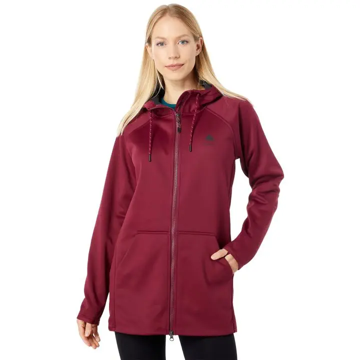 Burton Crown Weatherproof women's zip hoodie mulled berry