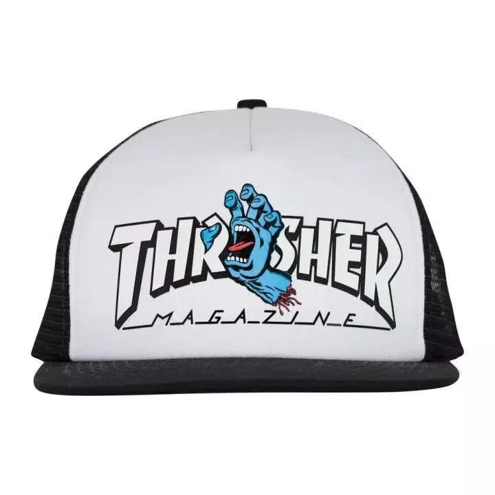 Santa Cruz Thrasher Screaming Logo Trucker Santa Cruz Hat white