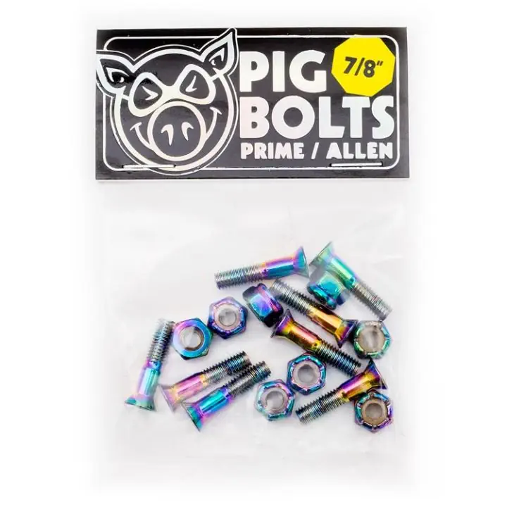 Pig Prime Allen hardware 7-8" skateboard schroefjes neochrome