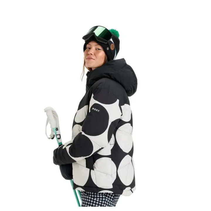 Roxy Relofted Puffy Jacket True Black Big Dots