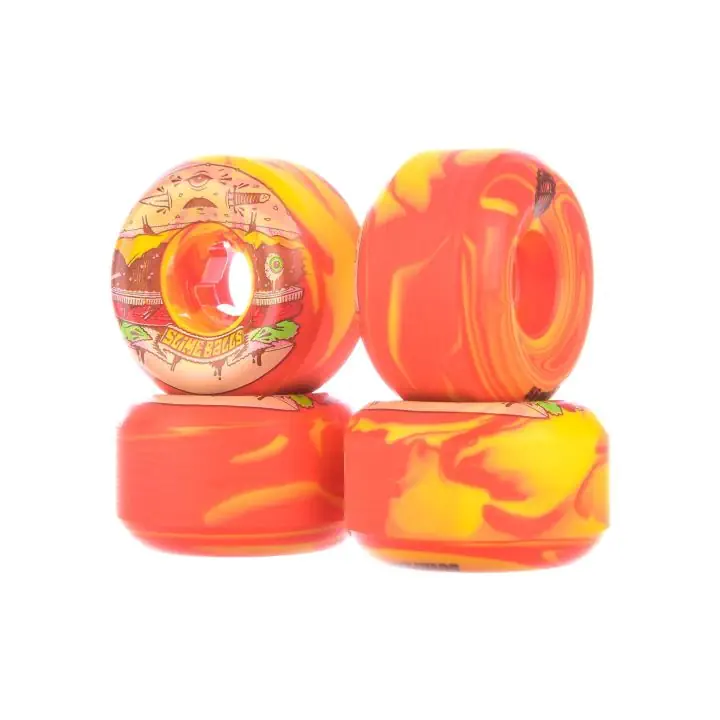 Santa Cruz 56mm Jeremy Fish Burger Speed Balls 99A skateboardwielen red yellow