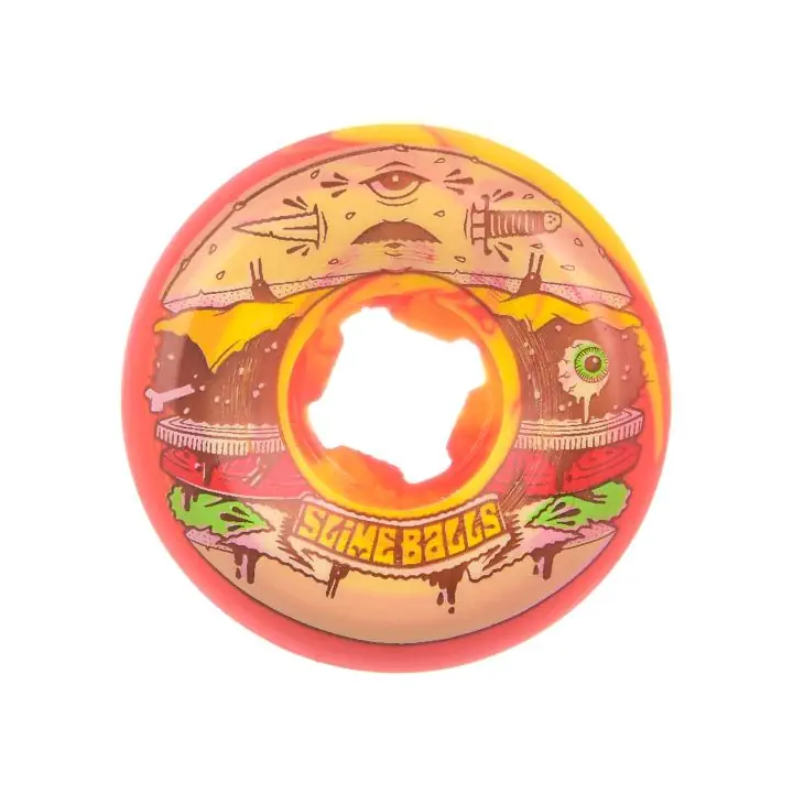 Santa Cruz 56mm Jeremy Fish Burger Speed Balls 99A skateboardwielen red yellow